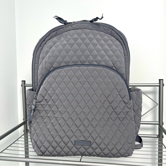 NWT VERA BRADLEY ESSENTIAL LARGE BACKPACK in CARBON GRAY - Picture 5 of 12